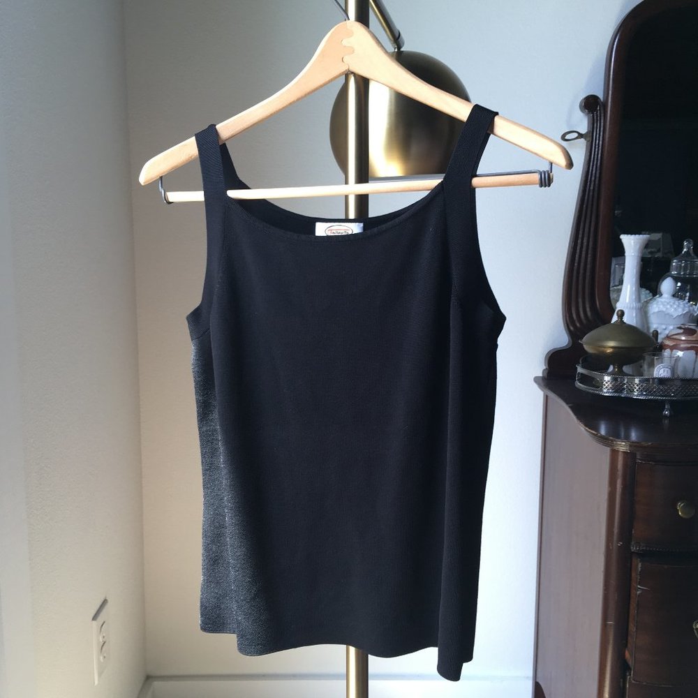 talbots petites square neck shell tank - black - medium petite